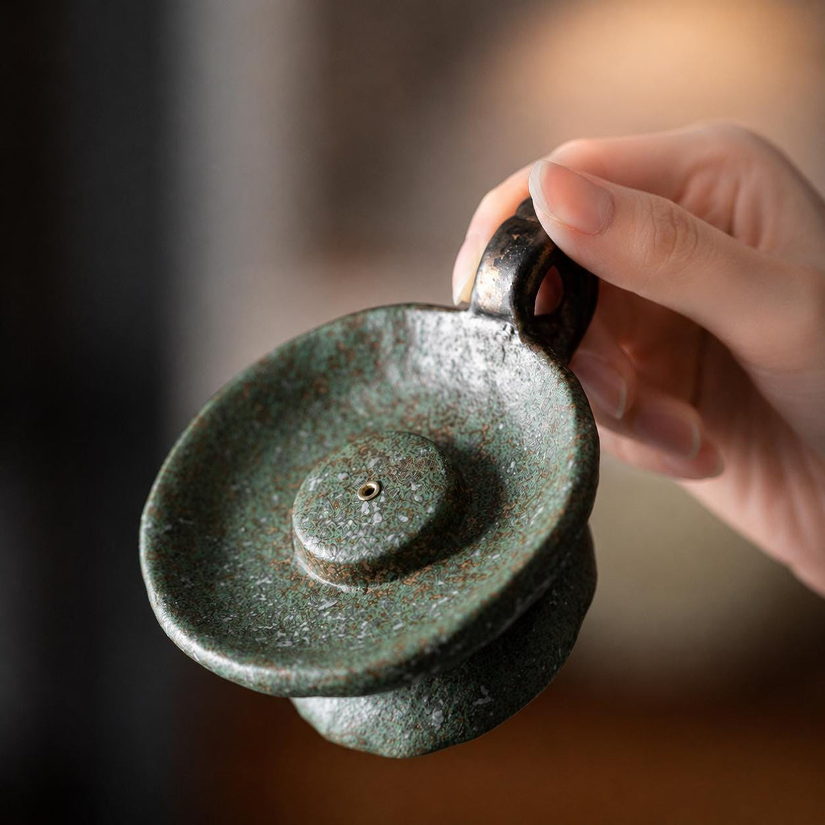 Ceramic Incense Holder with Handle