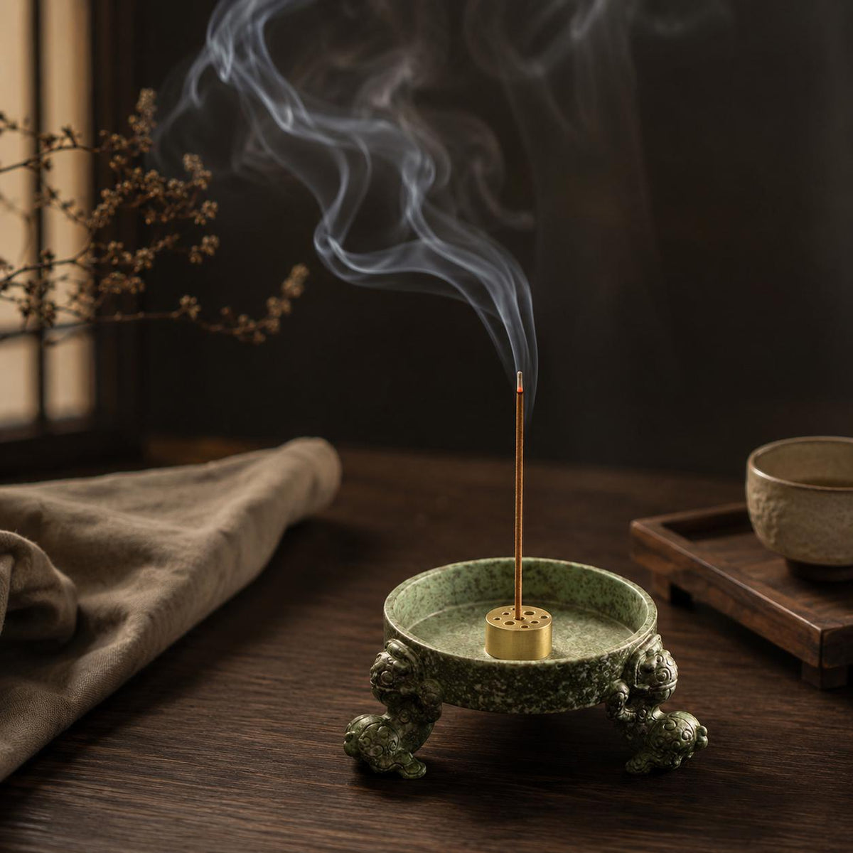Ceramic Tripod Incense Holder