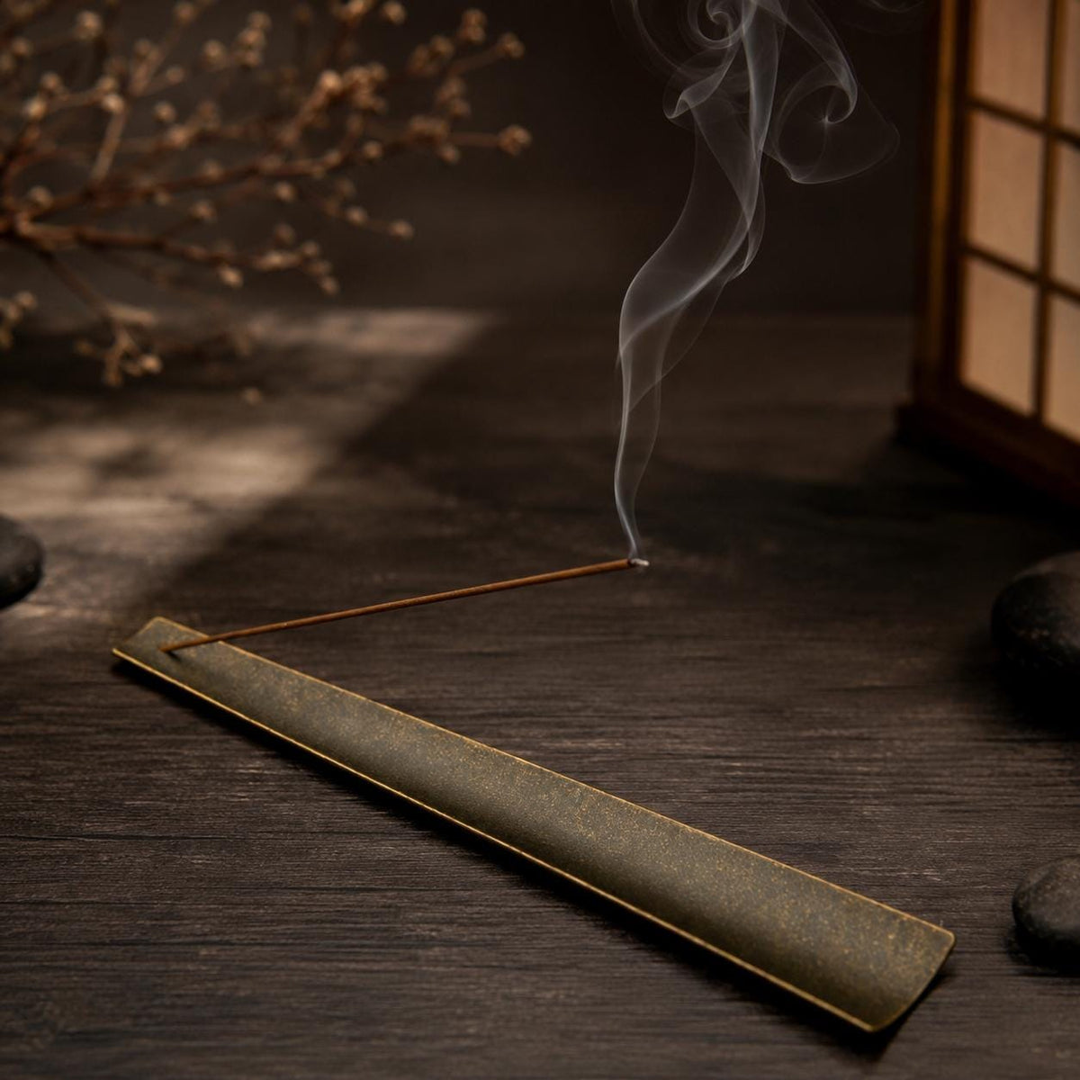 Contemporary metal incense holder for incense sticks